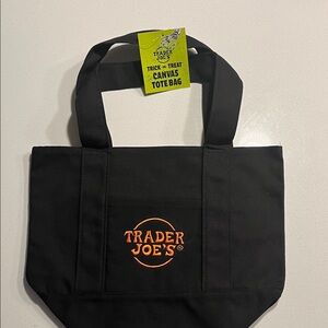 Trader Joe's Black Canvas Tote Bag